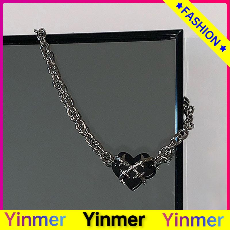 COD✨ Hip Hop Duri Cinta Kalung Fashion Wanita Manis Keren Tinggi Dingin Temperamen Leher Klavikula Rantai-Yinmer