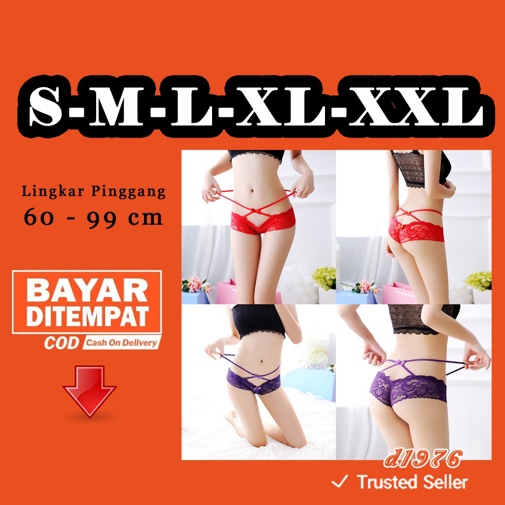 d1976 Celana Dalam Wanita Hot Sexy Mommy Bahan Renda Transparan G String All Size S M L XL XXL H160