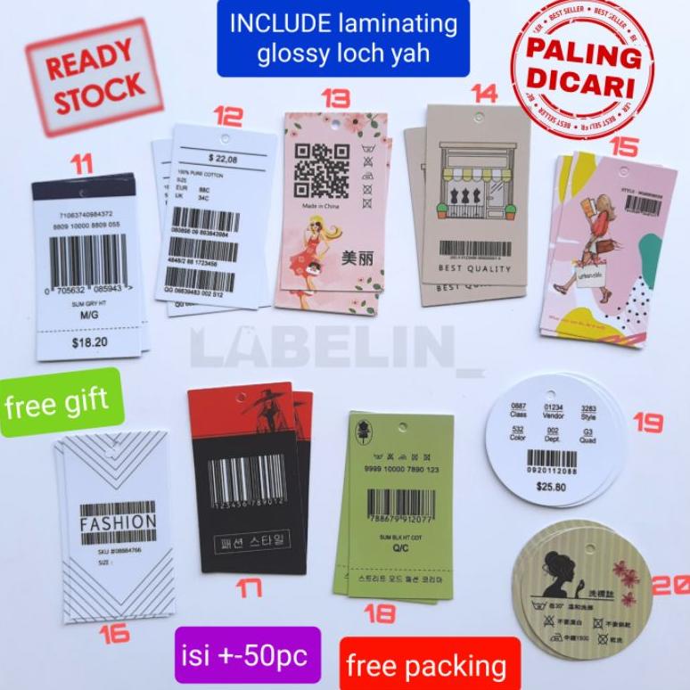 

[(BAYAR DITEMPAT) TERLARIS !!! PART-7 READY HangTag barcode hangtag label baju hangtag harga baju sisa ekspor branded