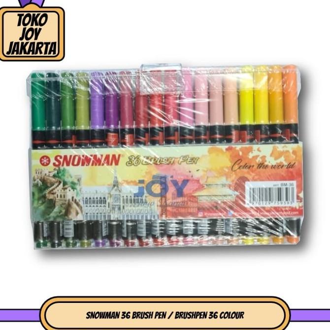 

(BISA COD) SNOWMAN 36 BRUSH PEN / BRUSHPEN 36 COLOUR / KALIGRAFI FREE ONGKIR Kode 1372