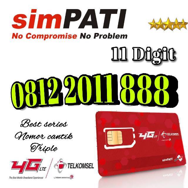 Nomor Cantik SIMPATI 4G 11 Digit TELKOMSEL TRIPLE 8 LANGKA Kartu Perdana Sakti 888