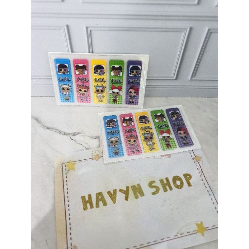 pembatas buku plastik/post it plastik/bookmark/sticky note PLASTIC-LOL