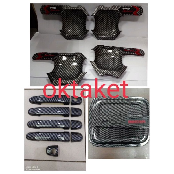 paket outer handle tank cover innova lama grand innova 2005-2015 Trd Sportivo carbon