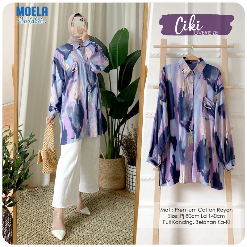 realpict SIMSO by MOELA oversize ld 140 rayon premium atasan blouse wanita big size jumbo fashion EL