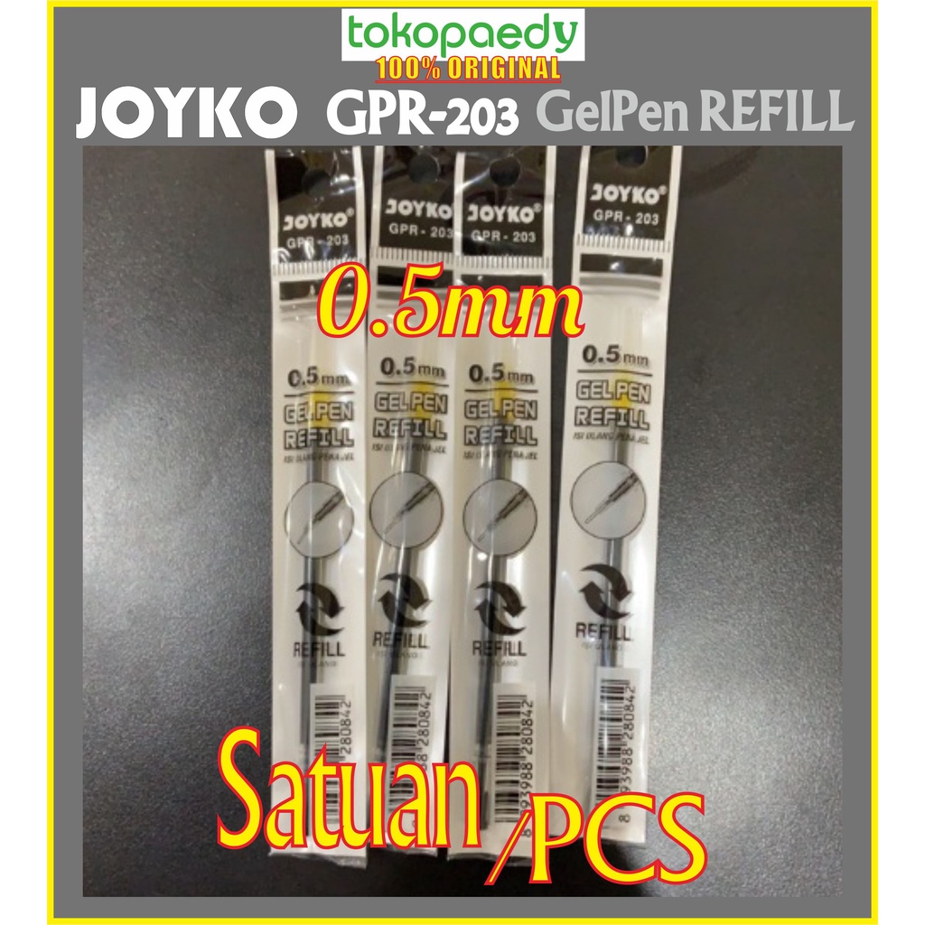 

[SATUAN] Isi Pulpen Gel JOYKO GPR-203 Runcing (Satuan / 1PCS) - JOYKO GPR203 0.5mm / GelPen REFILL