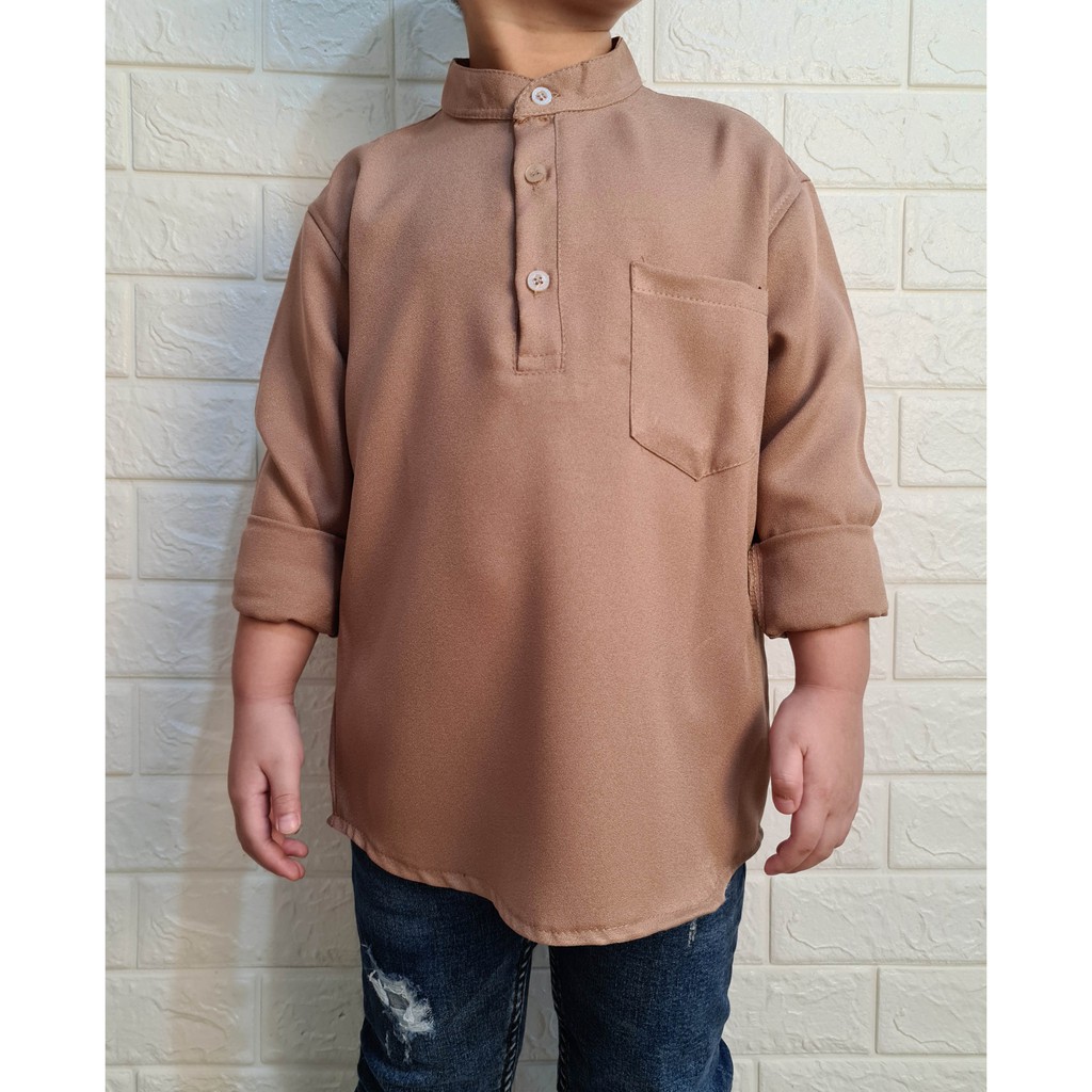 MOKOKOMO Baju Koko Anak Laki Laki Atasan Anak Fashion Muslim Koko Farhan