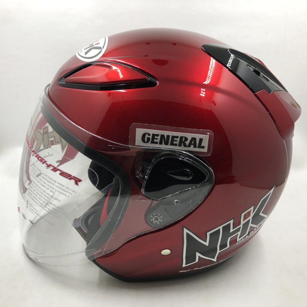 Helm NHK R6 Solid Royal Red Maroon Merah Marun Half Face