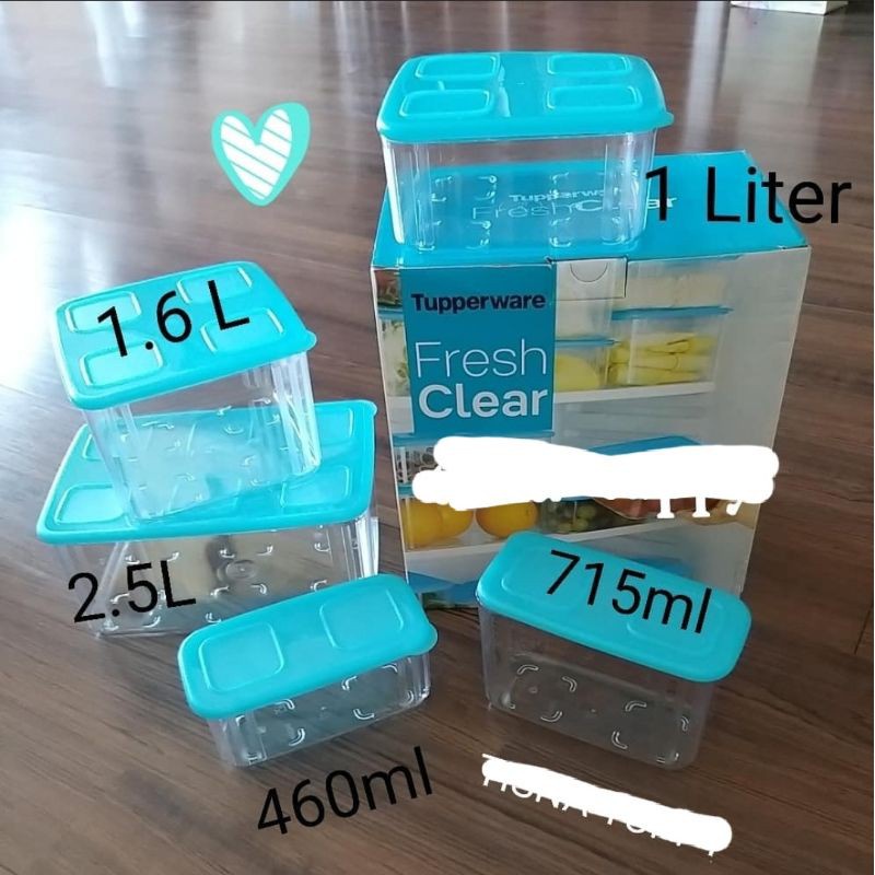 PROMO Tupperware  Compact Fresh Clear Set 5pcs free Box
