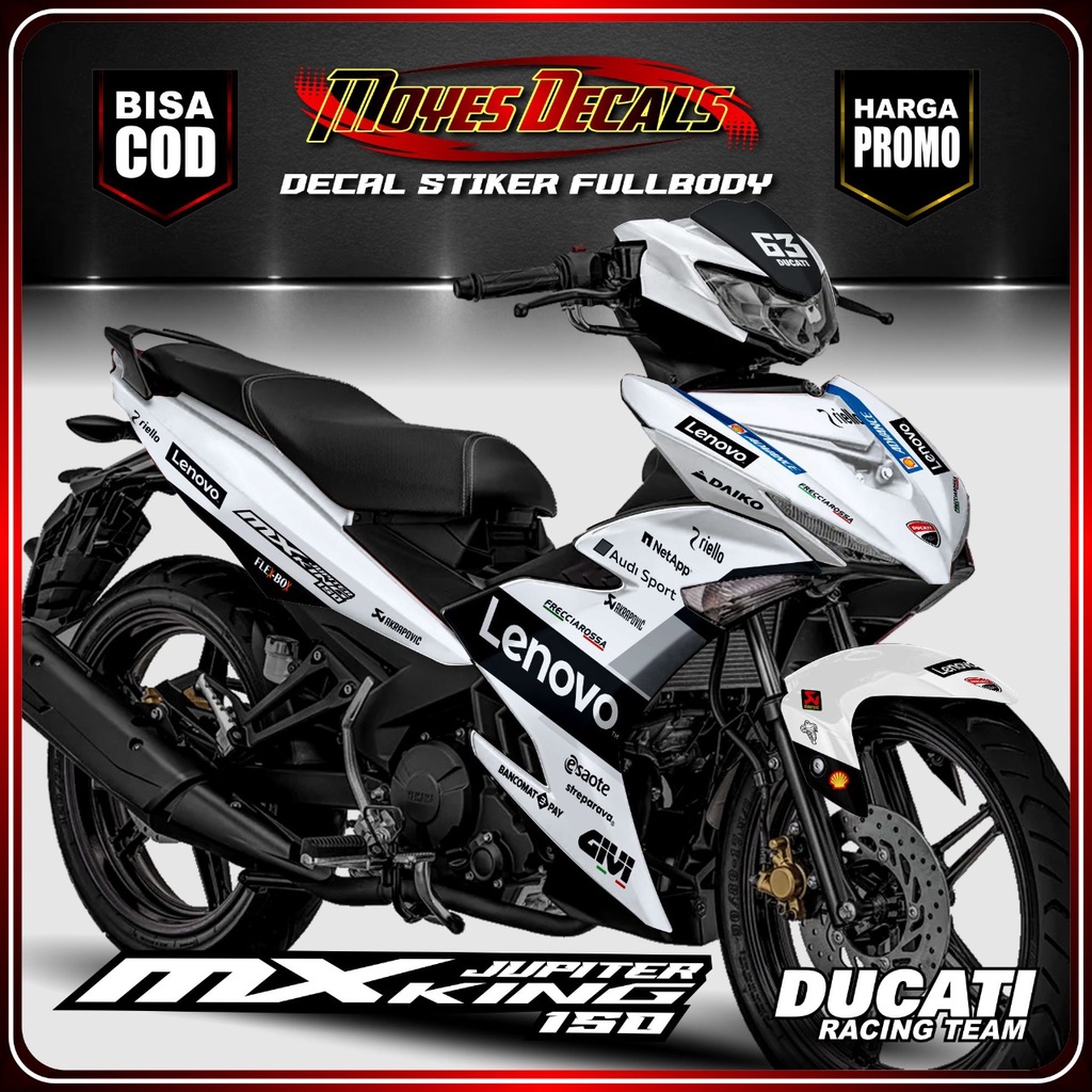 Decal New Jupiter Mx King 150 Full Body Warna Putih Kualitas Lenovo Variasi Stiker Decal Mx King 150