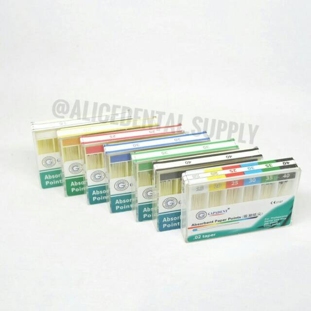 Alice dental paper points paperpoint paper point isi 200 15-40 15 20 25 30 35 40 Paperpoint aksesoris asesoris accessoris accesoris