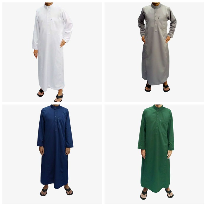Jubah saudi style haramain gamis pria dewasa jumbo xl-xxl
