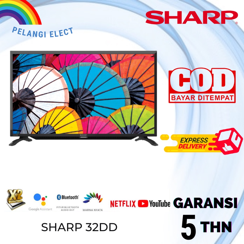 TV AQUOS LED SHARP 32" 2T-C 32DD1 I 32 INCH USB HDMI TV DIGITAL