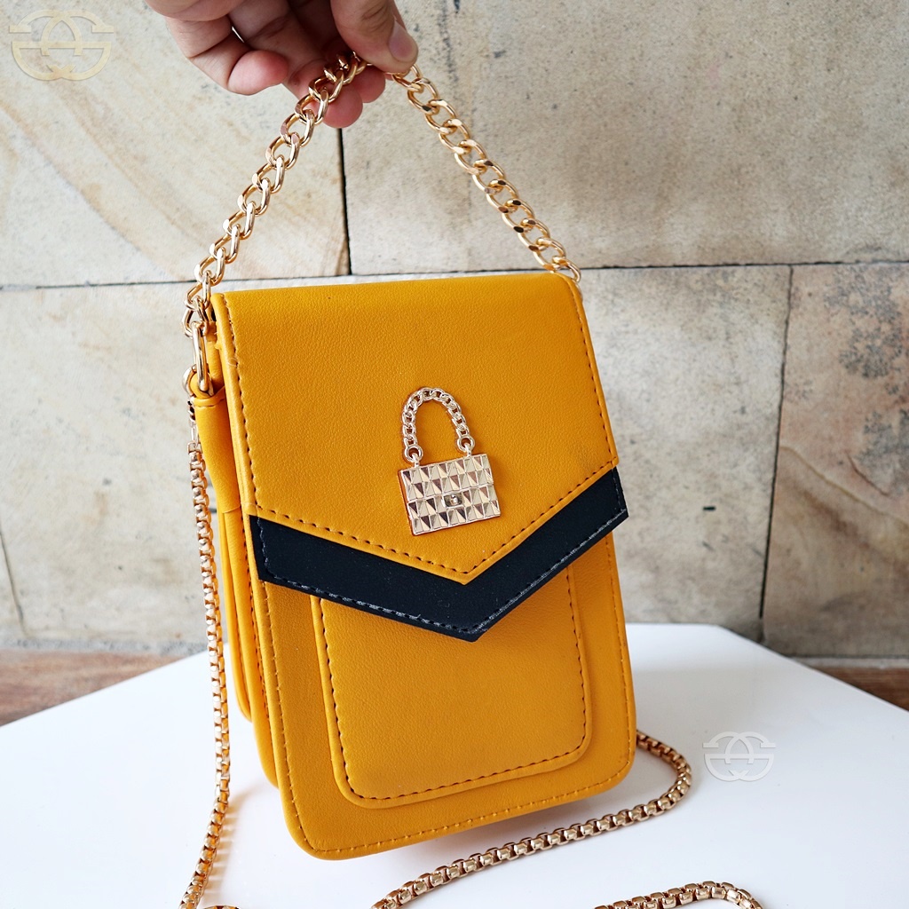 Tas wanita selempang Hp logo bag Sling bag Handphone korea 6837 THR