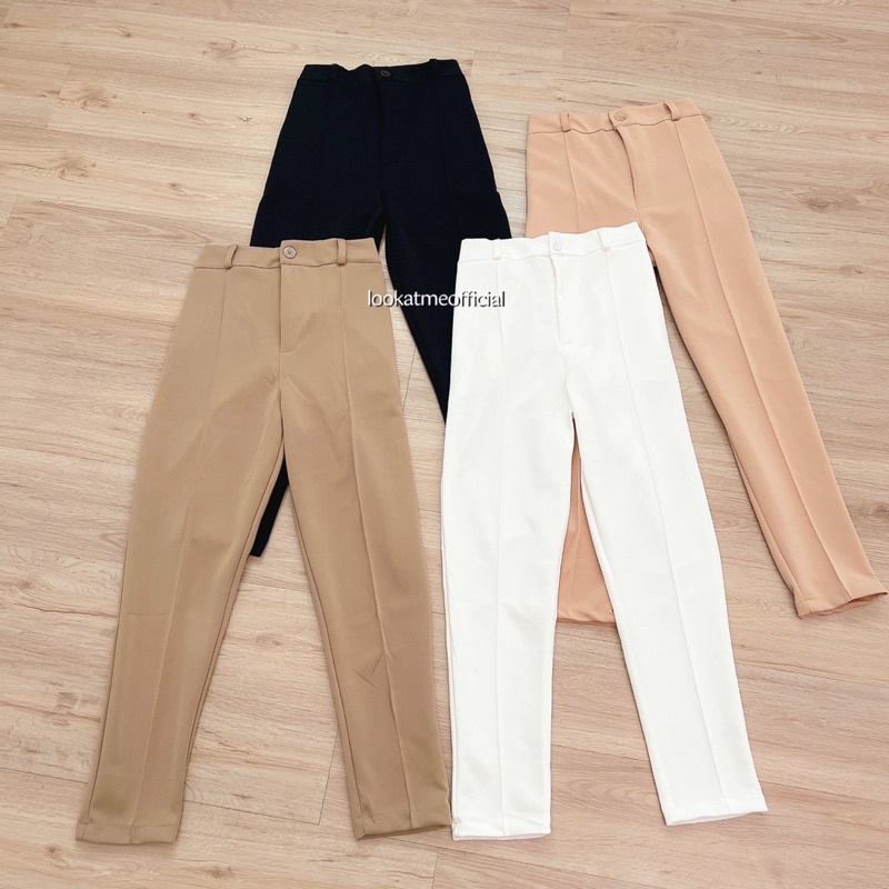 Lookatmeofficial • Celana Basic Daily Pants Bahan Scuba / Office Casual Pants