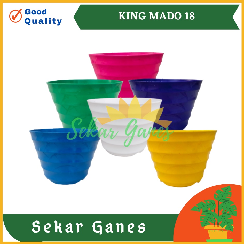 POT KING MADO 18 WARNA WARNI DA 14.5CM BY GARDEN OF LOVE POT PLASTIK MURAH LUCU bkn POT TAWON 15 18