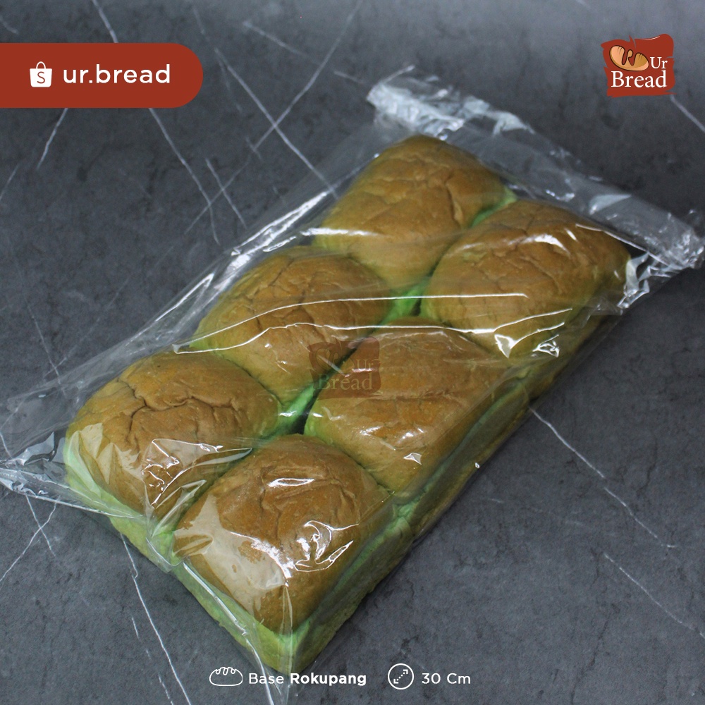 Roti Kukus Panggang Hijau Ukuran 30cm isi 2 | Base Rokupang Hijau 30cm