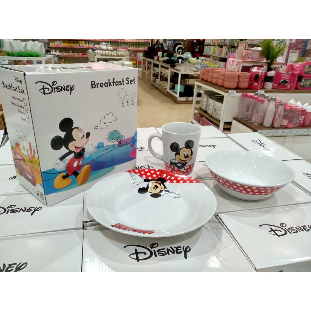 Disney Breakfast Set (Piring makan+Mangkok+Mug)