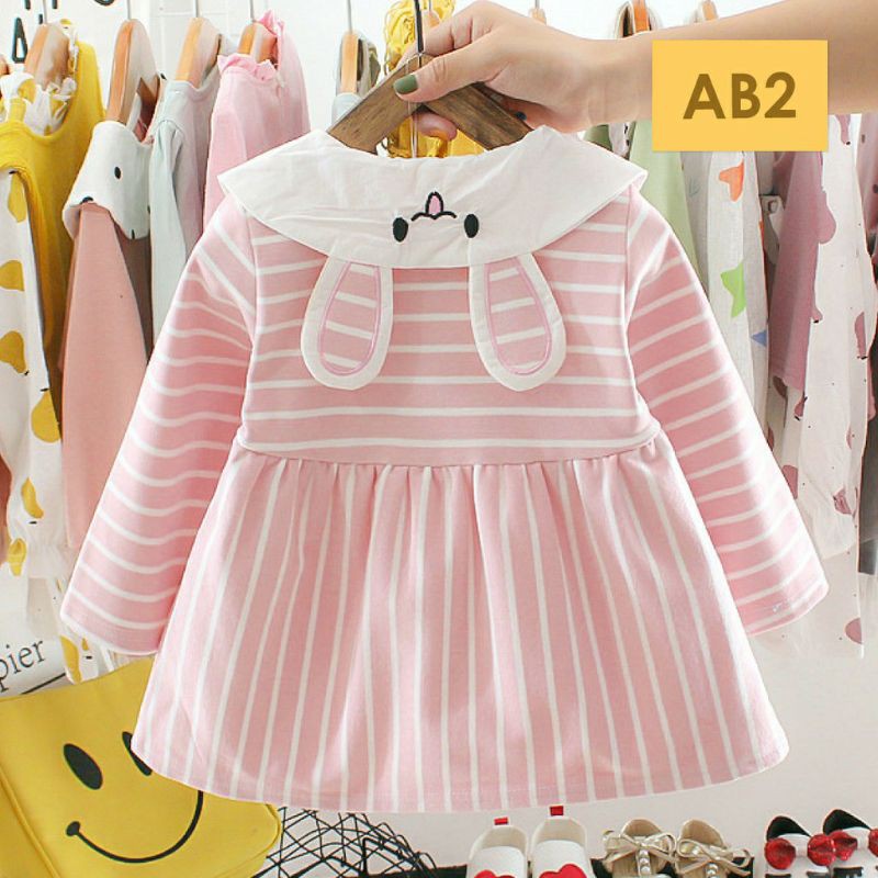 Dress Gaun Anak Bayi Perempuan Import Motif Elegan Cantik Lucu Usia 6 bulan - 3 tahun-2