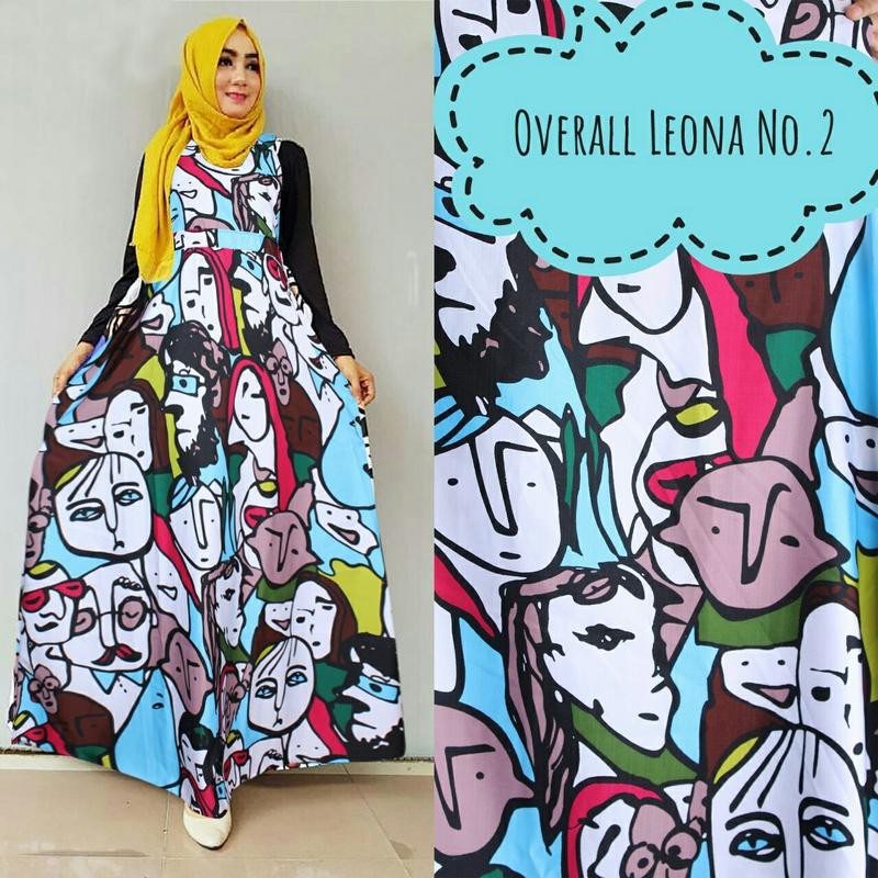model baju muslim gamis terbaru dan modern Overal Rok leona