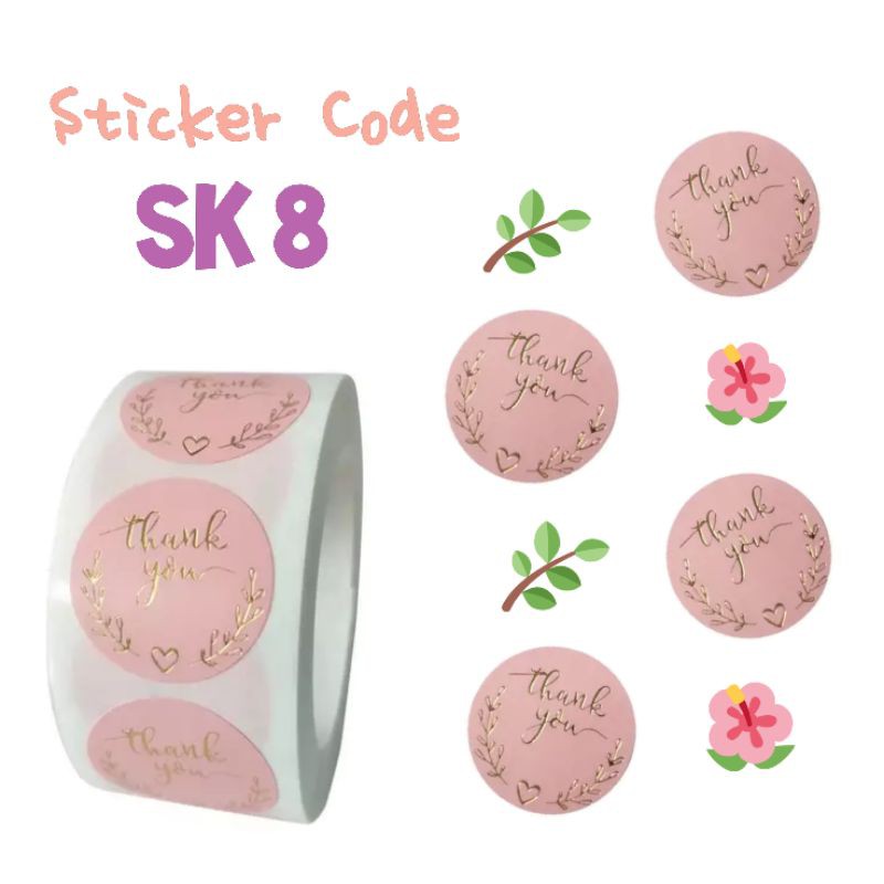 Stiker thank you bulat diameter 2.5cm isi 50pcs perpack-SK 8