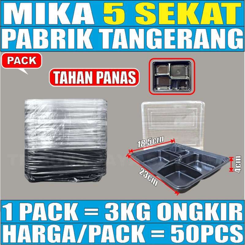 Mika Bento 5 Sekat Tray Bento Box Kotak Bekal Makanan Plastik Murah