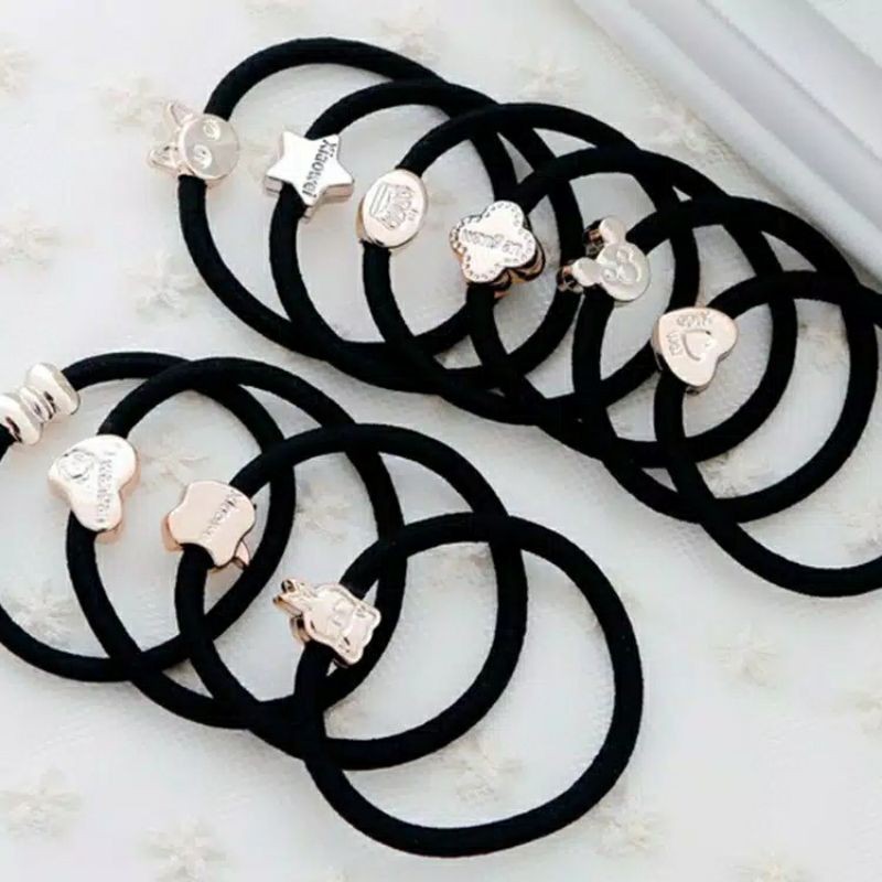 Ikat rambut mutiara korea 5pcs 1 set Fashion Hair Band kunciran rambut