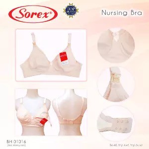 BH Menyusui SOREX 01016 / 01017 NURSING Bra Menyusui Non Busa Tanpa Kawat size 34 36 38 40 kait 2 atas tbtk