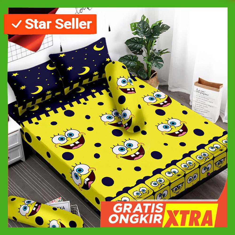 SPREI MONALISA KARAKTER SPONGEBOB PREMIUM UKURAN 120-160-180-200 -YGR85