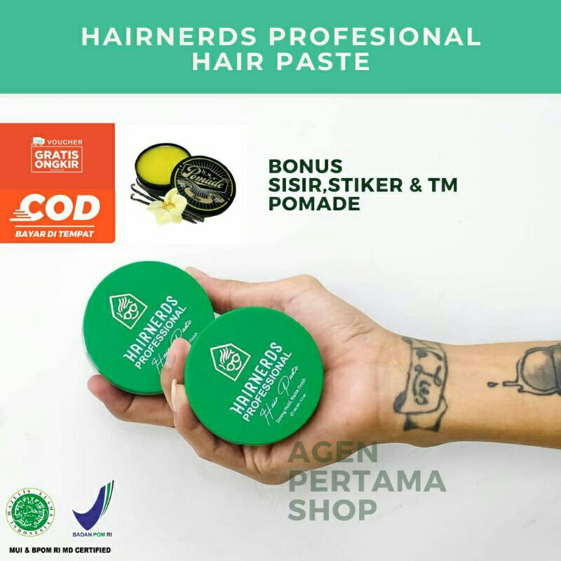 HAIRNERDS PROFESIONAL HAIR PASTE VOLUME 2 + HAIR POWDER FREE HANDBAG