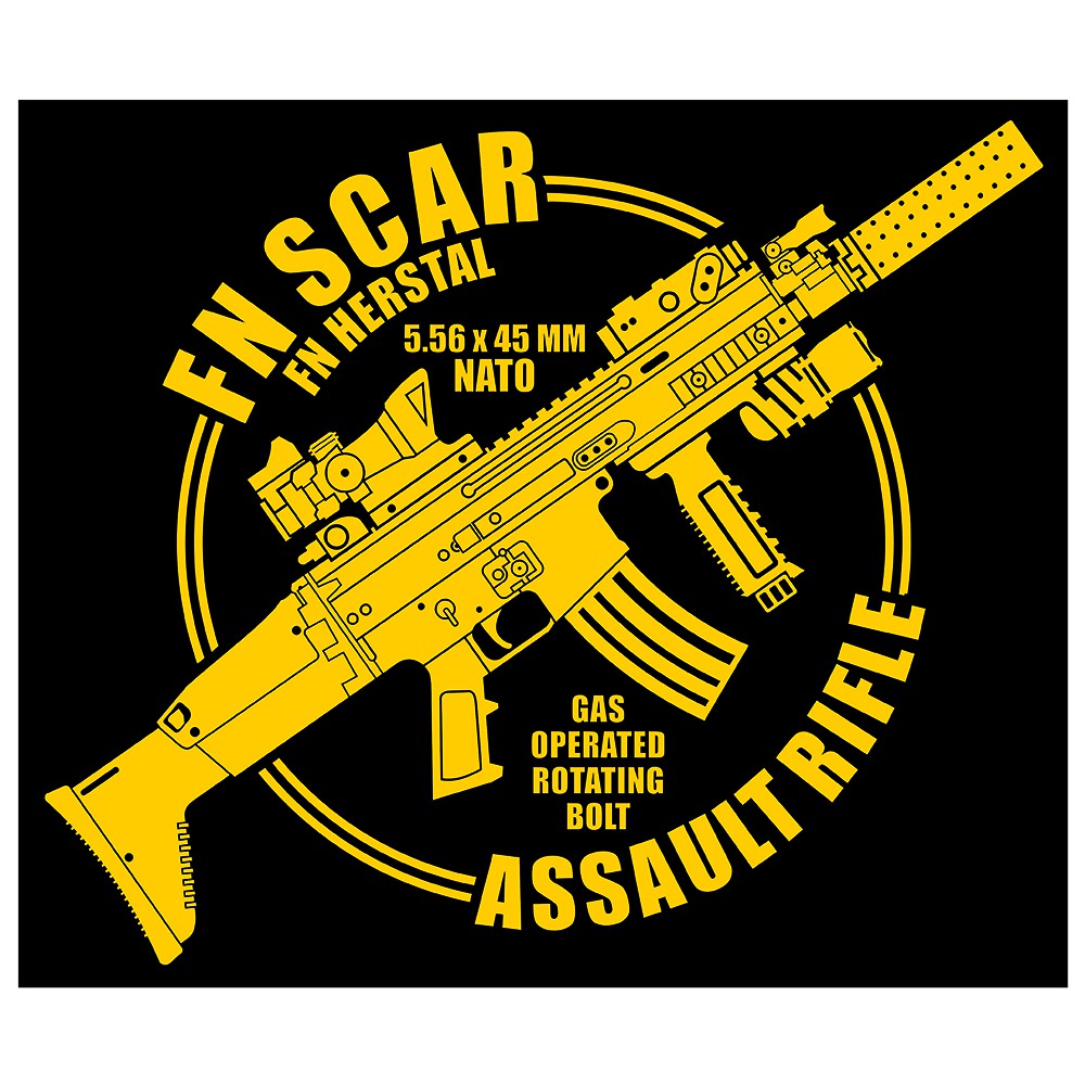 FN SCAR Supressor Two Stripes Cutting Sticker