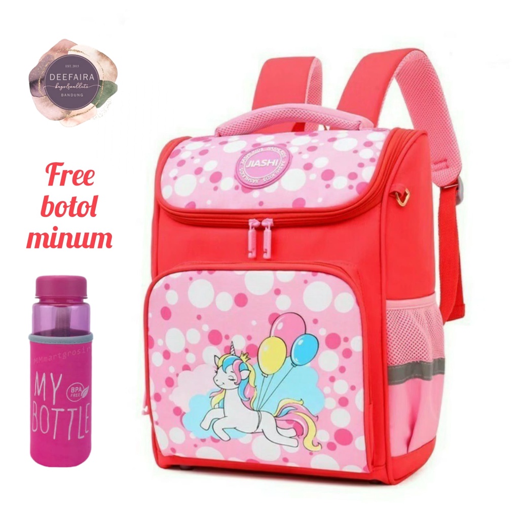 Tas Ransel Anak Perempuan Mh1 Uniq0rnn Free Botol Minum Tas Paud Tk Sd