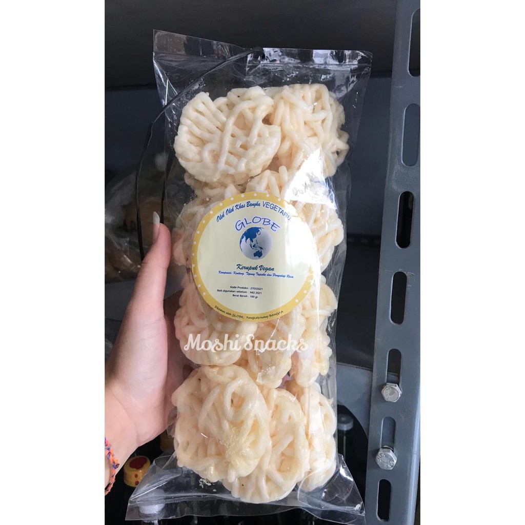 

Kerupuk Bangka Kentang Vegan GLOBE / Kerupuk Keriting Vegan Vegetarian Asli Bangka