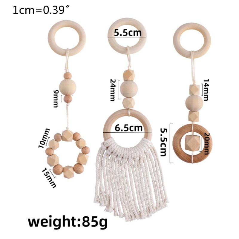 Mary 3Pcs / Set Mainan Rak Gantung Gaya Nordic Bahan Kayu Untuk Dekorasi Kamar Bayi / Anak