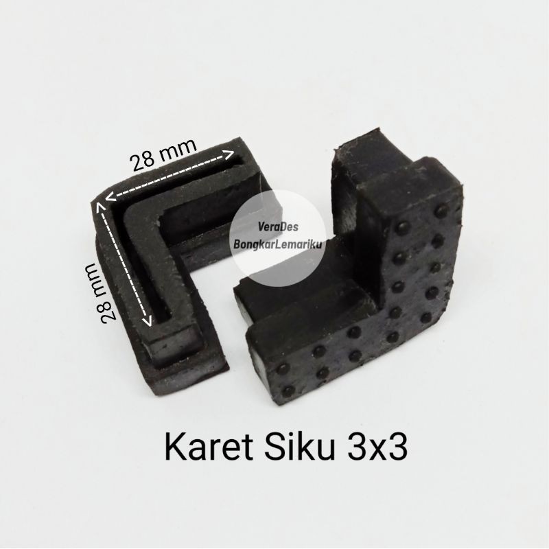 Karet Siku 3x3 / Kaki Rak Besi Siku