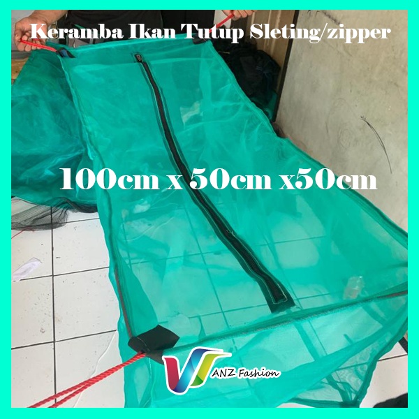 Jual Keramba Ikan Kotak Dengan Tutup Sleting Zipper Untuk Larva Ikan Bibit Ikan Benih Ikan