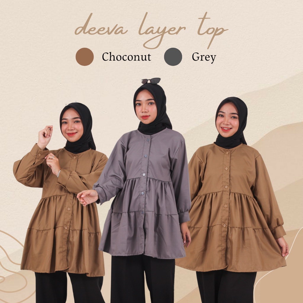Deeva Tunik Baju Muslimah Terbaru Model Kekinian 2022 Polos Premium
