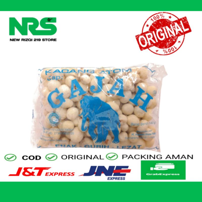 

Kacang Atom Cap Gajah 120gr Enak Gurih Lezat