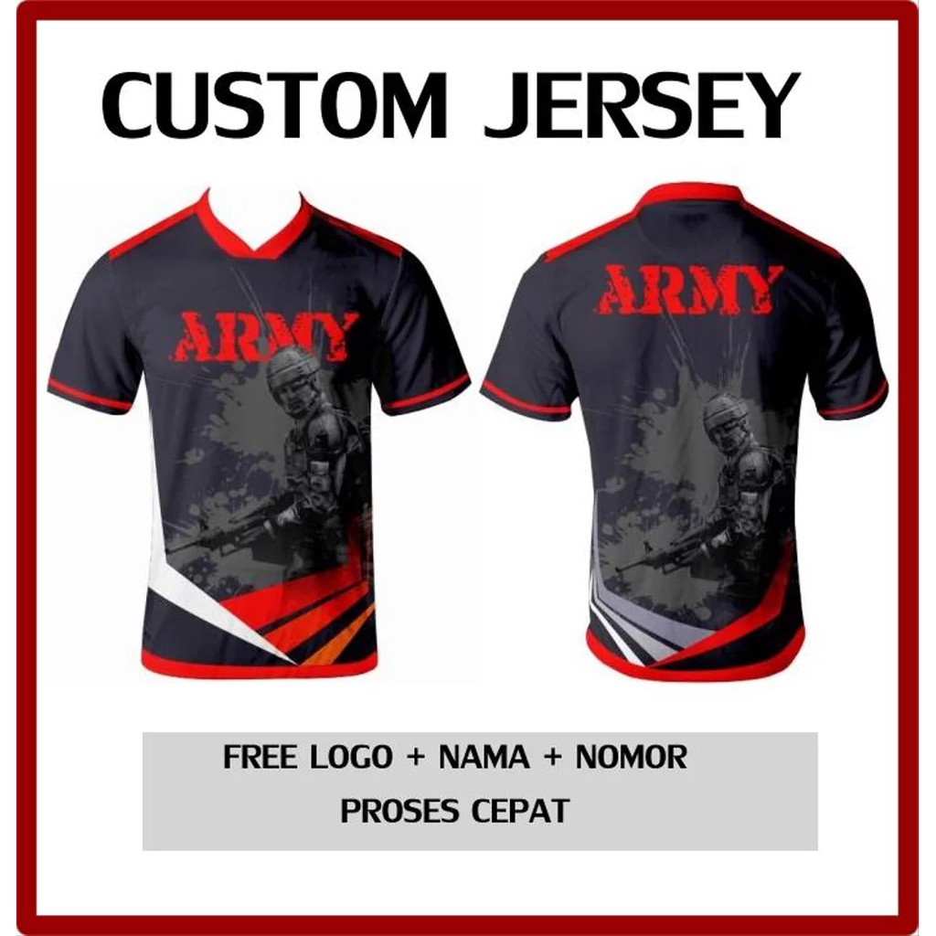 Baju Kaos Jersey Militer Tentara 168 Printing - Jersey Custom