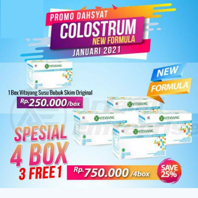

Vitayang Susu Skim Bubuk Colostrum New Formula ( 4 Box × 15 Sachet)