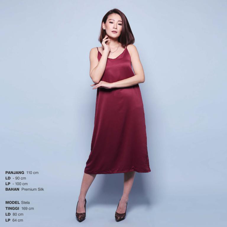 JANE COLLECTION || Bahan Mirip Satin - Soyeux Dress Putih Dalaman Silk Kimono
