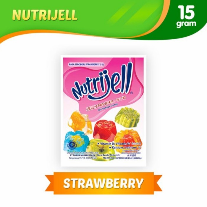 Nutrijell 15 gr Jelly Powder Nutrijel kemasan ekonomis varian rasa buah