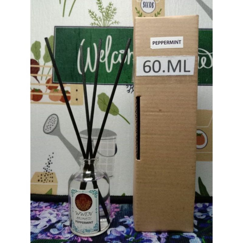 Reed Diffuser Aroma Terapi Pengharum Ruangan Essential oil Aromatherapy Replenisher Bunga Difuser-ARM 60 - PEPERMINT