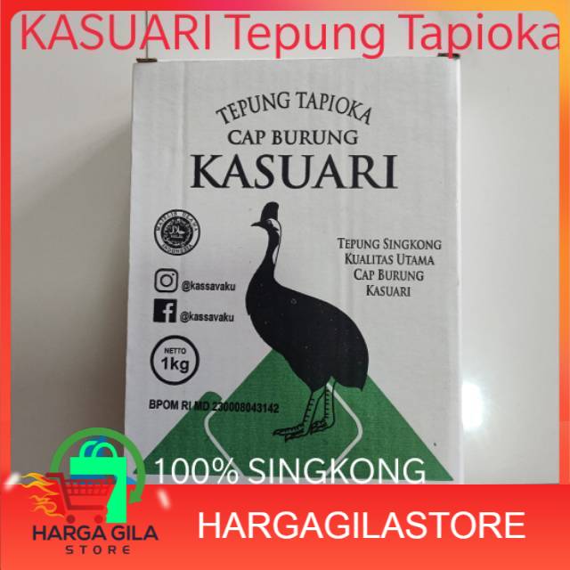

Tepung Tapioka cap BURUNG KASUARI 100% Singkong Asli 1kg