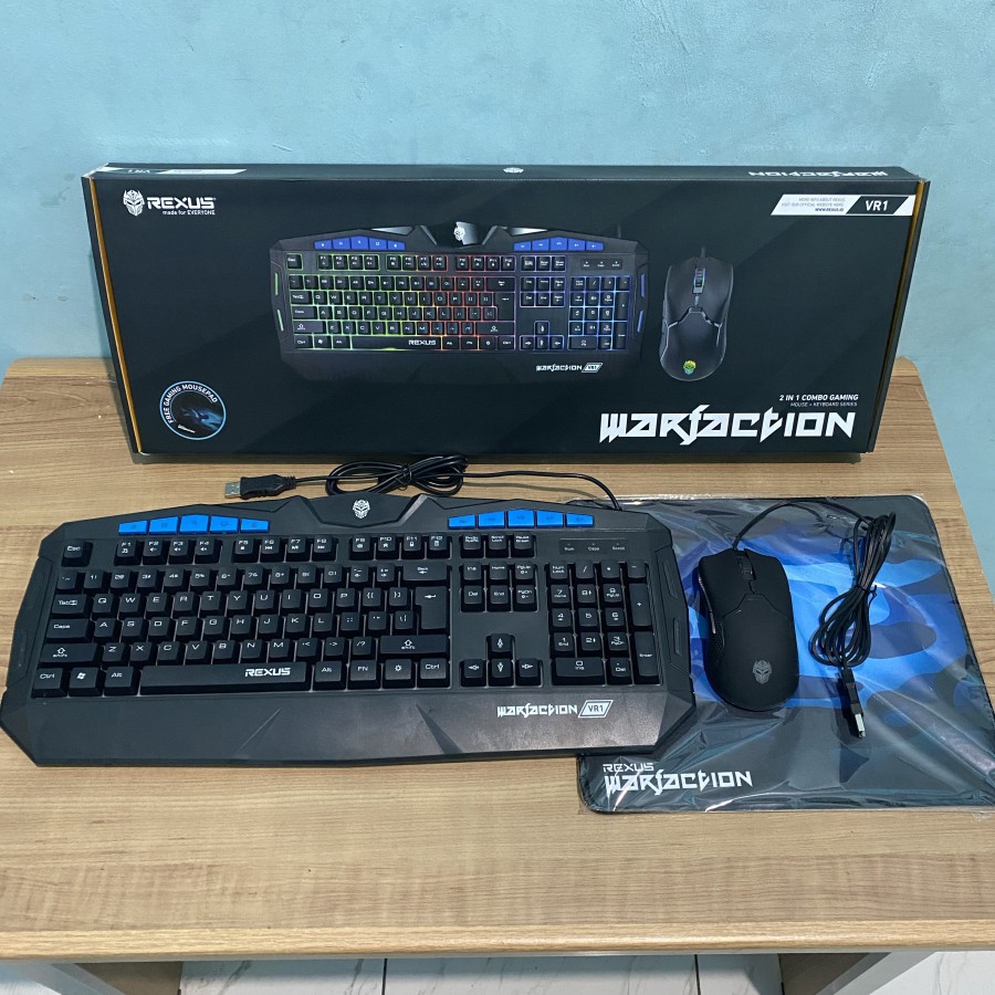 Paket keyboard mouse , mousepad rexus warfaction vr1 / vr 1