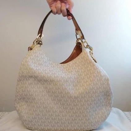 Michael Kors Fulton Large Tote Bag Vanilla PRELOVED BISA NEGO