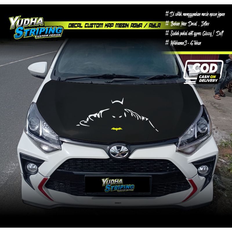 STICKER KAP MESIN MOBIL AGYA, AYLA, JAZZ, BRIO, DLL