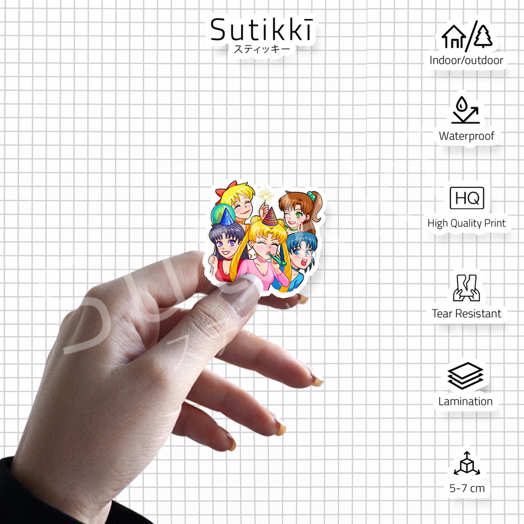 Sutikki | Sticker Pack Sailor Moon SailorMoon Stiker Anime Manga Vinyl Laptop Koper Sepeda Tumbler