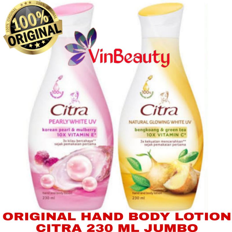 BODY LOTION CITRA PEARLY GLOW UV 210 ML BESAR