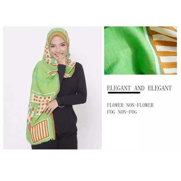 JILBAB PASHMINA KATUN RAWIS HIJAB PASHMINA IMPORT KERUDUNG PASHMINA D-BO GREEN MB