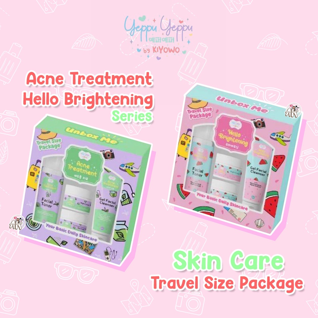 YEPPU YEPPU SKINCARE SET TRAVEL PACKAGE SIZE ISI 4 ITEM ( FACIAL CLEANSER / TONER / DAY &amp; NIGHT CREAM )